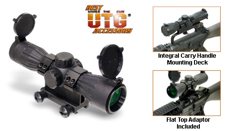   Leapers () SCP-432MDL3R 5Th Gen 4x32 Compact Rubber Armored Range Estimating Mil-Dot Red/Green Illuminated Scope.